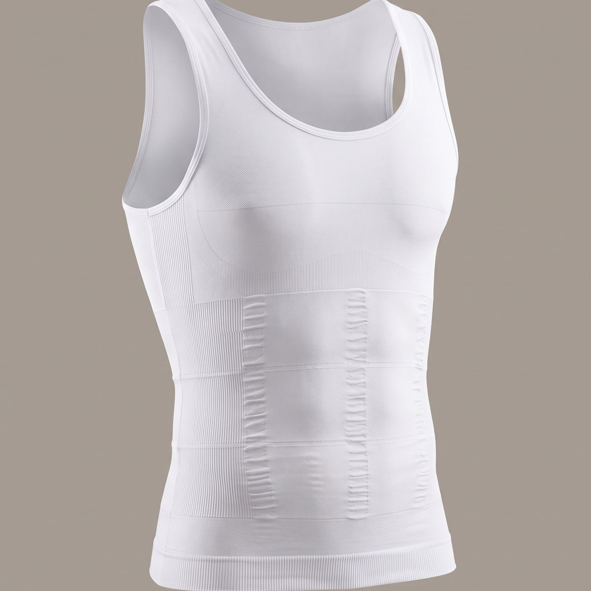 The Rightcut compression vest in white, front view